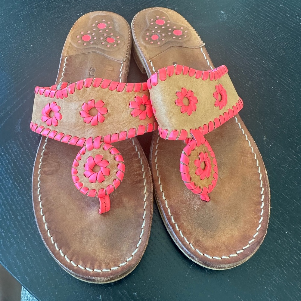 Pink and Tan Jack Rogers Sandals